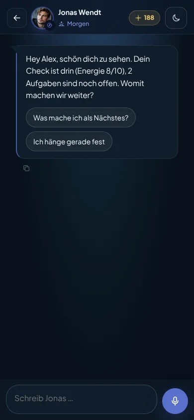 Gespräch mit Kira, der Fitness-Spezialistin, auf dem Handy